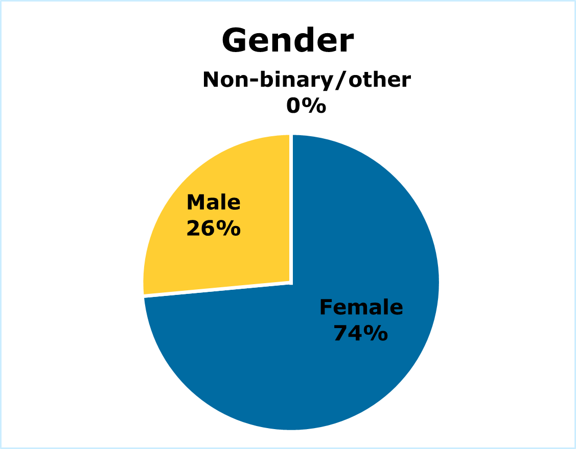 Pie chart showing gender numbers in Ategi.