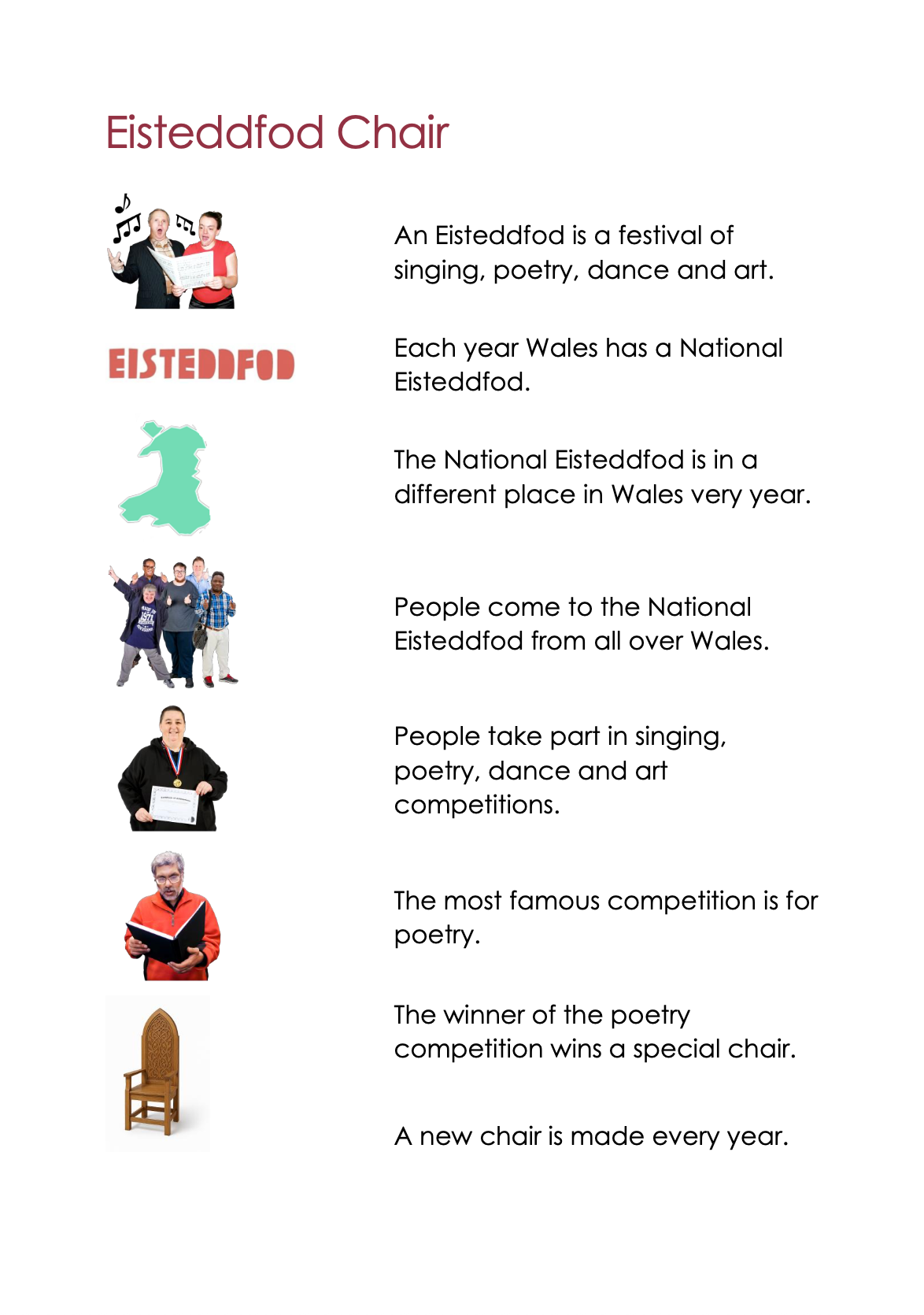 Eisteddfod Chair easy read