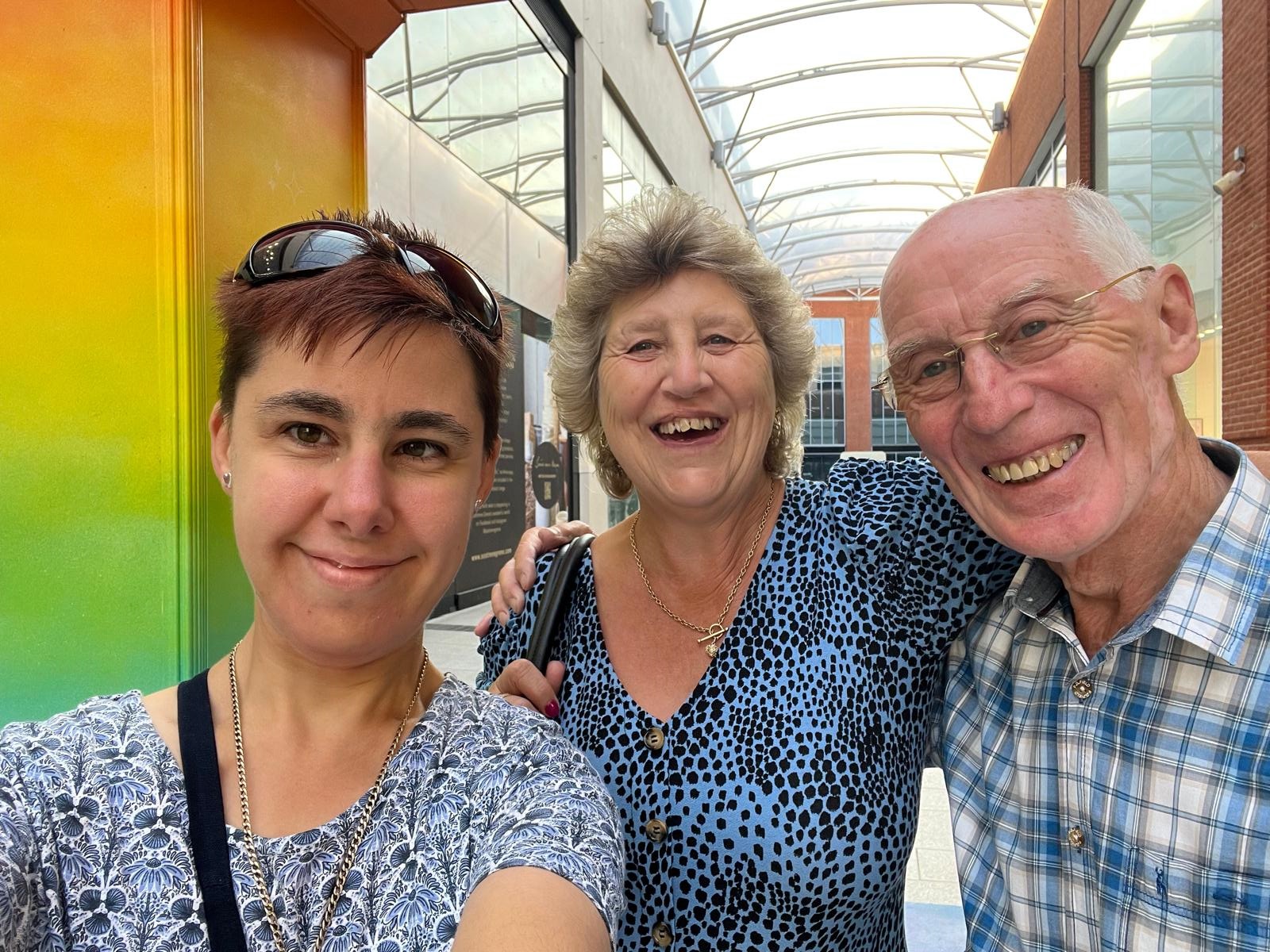 Hillie, Hazel and Roy on their trip to Malaysia.