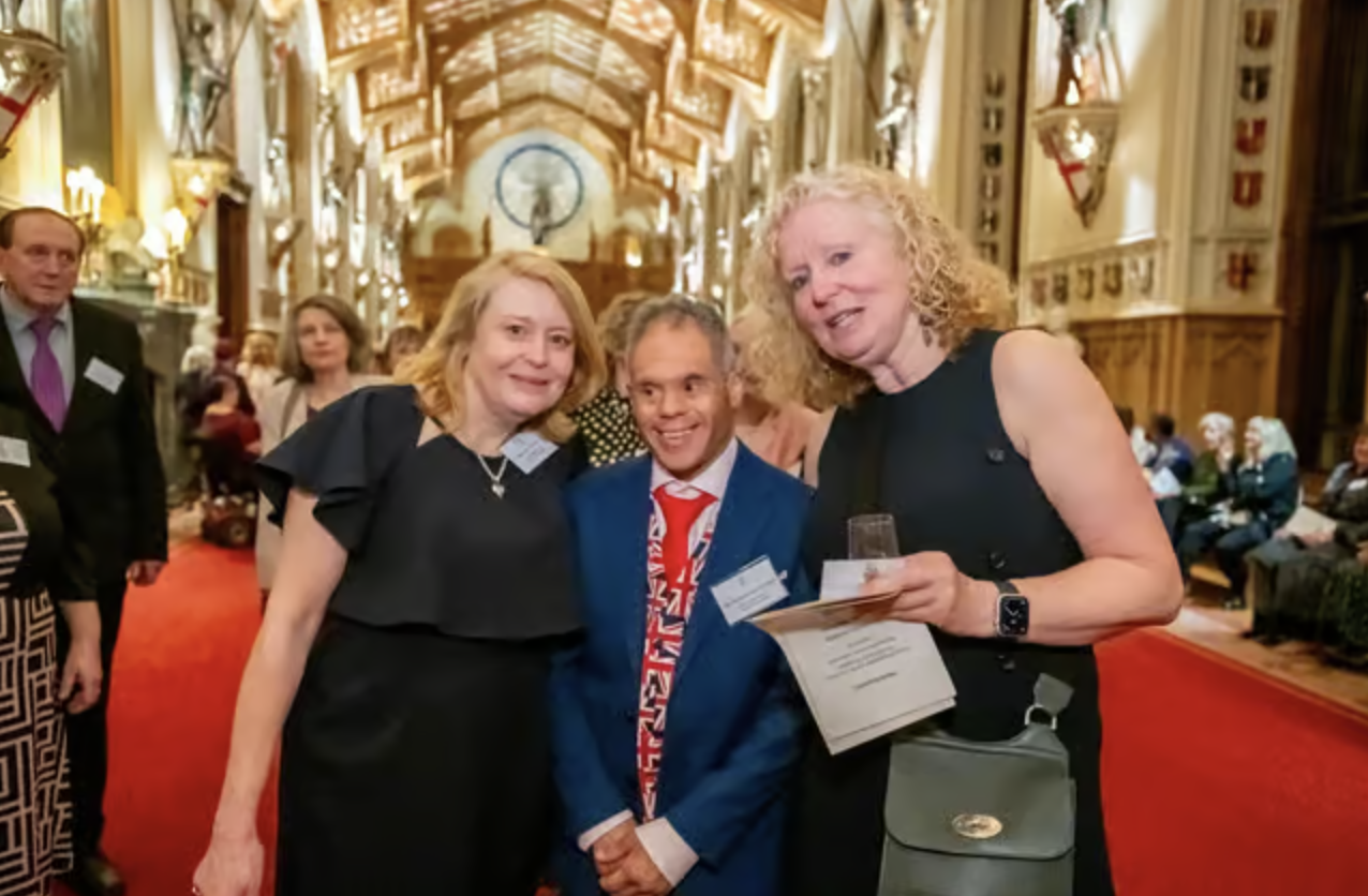 Kam and his carers Dyan and Helen at Windsor Castle